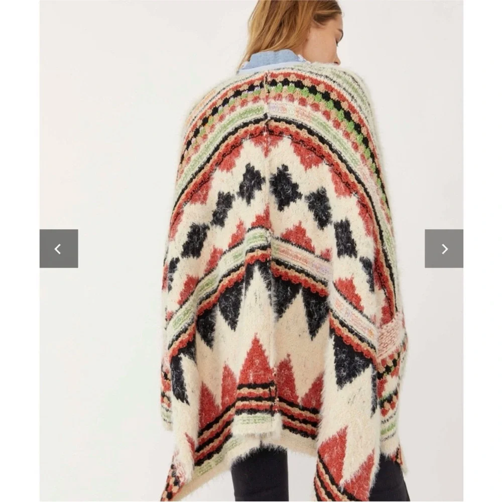 Free People Colorful Knit Poncho - Picture 5 of 6